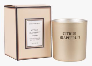 Citrus Grapefruit metallic tuoksukynttilä beige