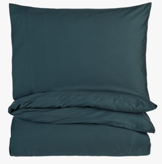 Eden Soft stonewashed pussilakanasetti satiinipuuvillaa petroolinsininen