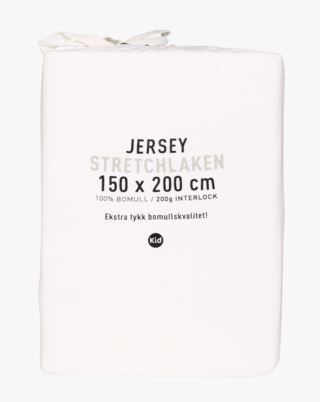 Jersey interlock muotoonommeltu aluslakana valkoinen