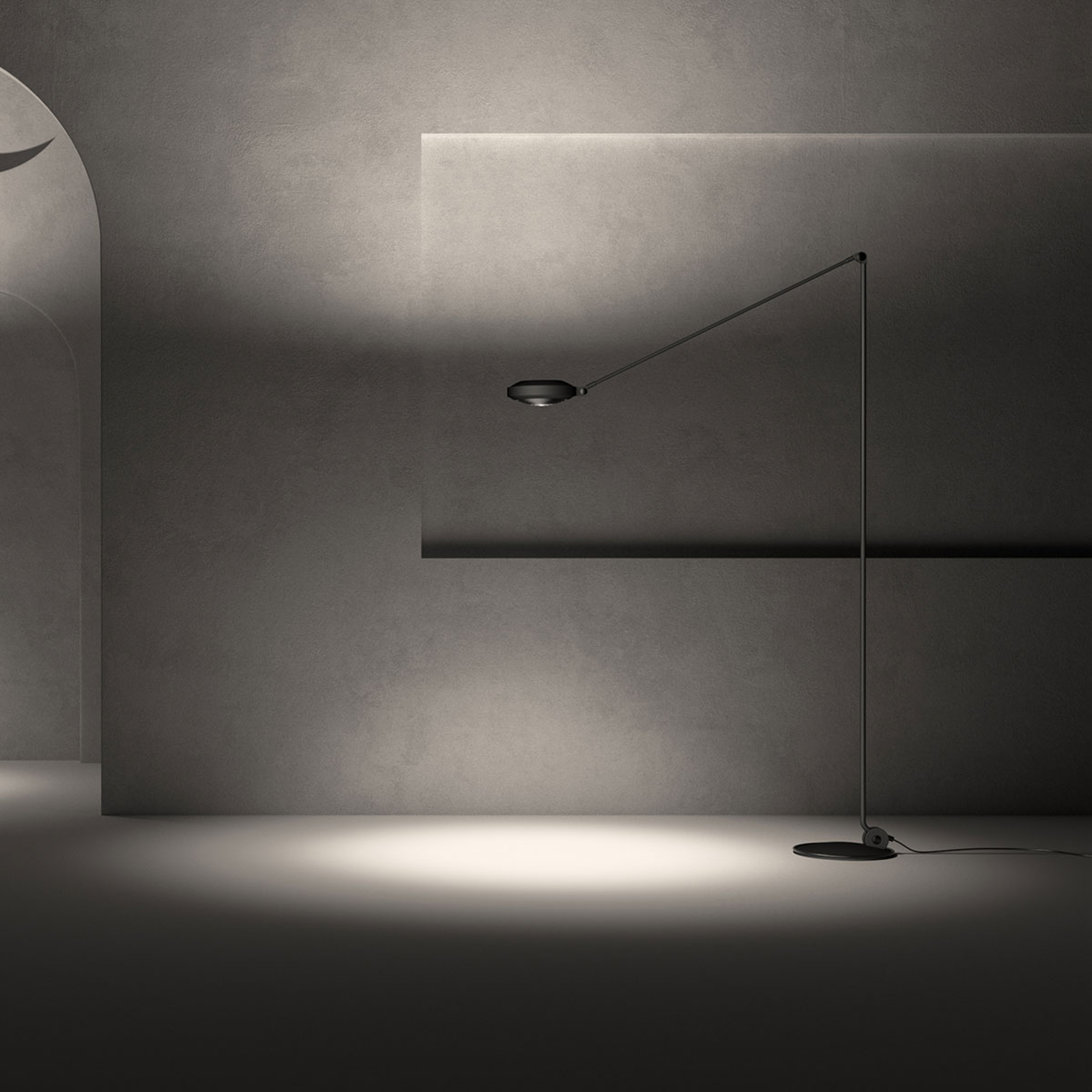 Lumina Elle -LED-lattiavalo, 200 cm, musta