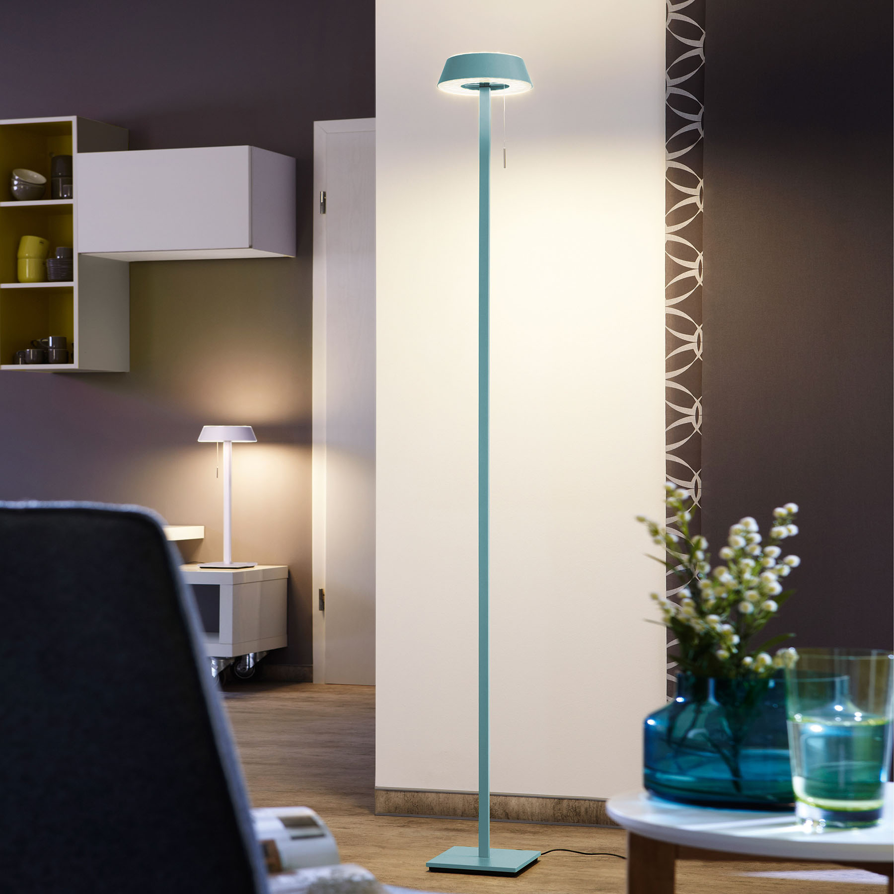 OLIGO Glance LED-lattiavalaisin, aquamariini