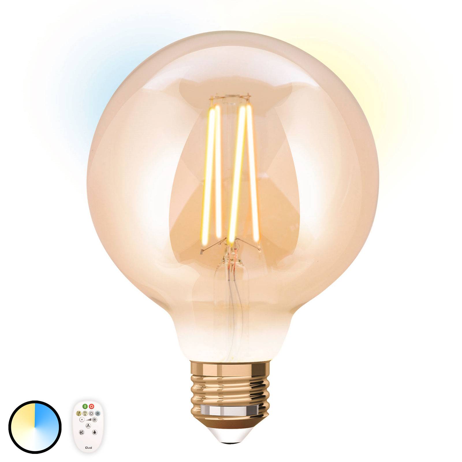 iDual-LED-lamppu E27 9W, kauko-ohjattava 9,5cm