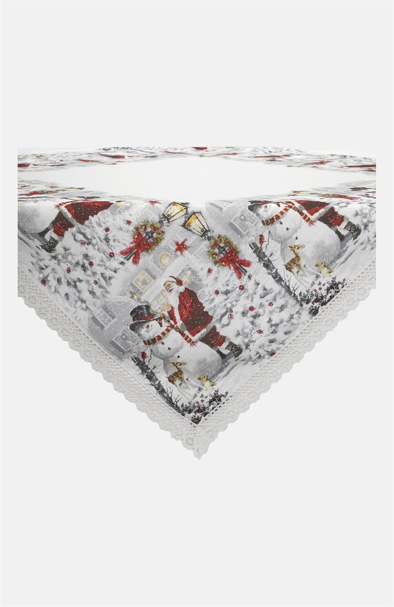 Julkväll pöytäliina joulupukki/lumiukko