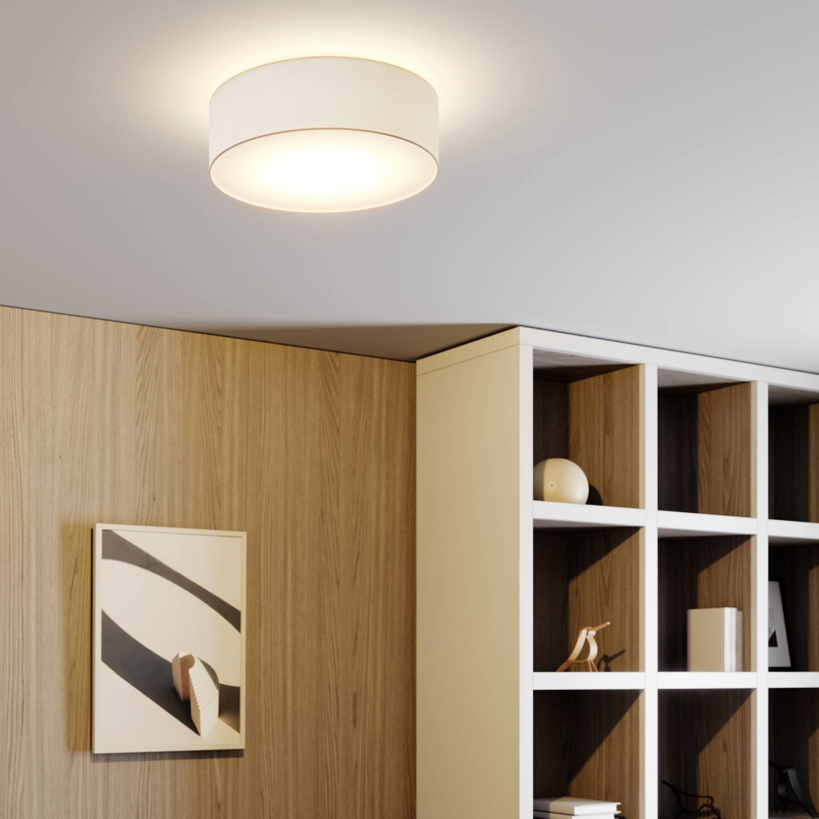Lindby Finnek RGB-LED-kattovalo, kangasvarjostin