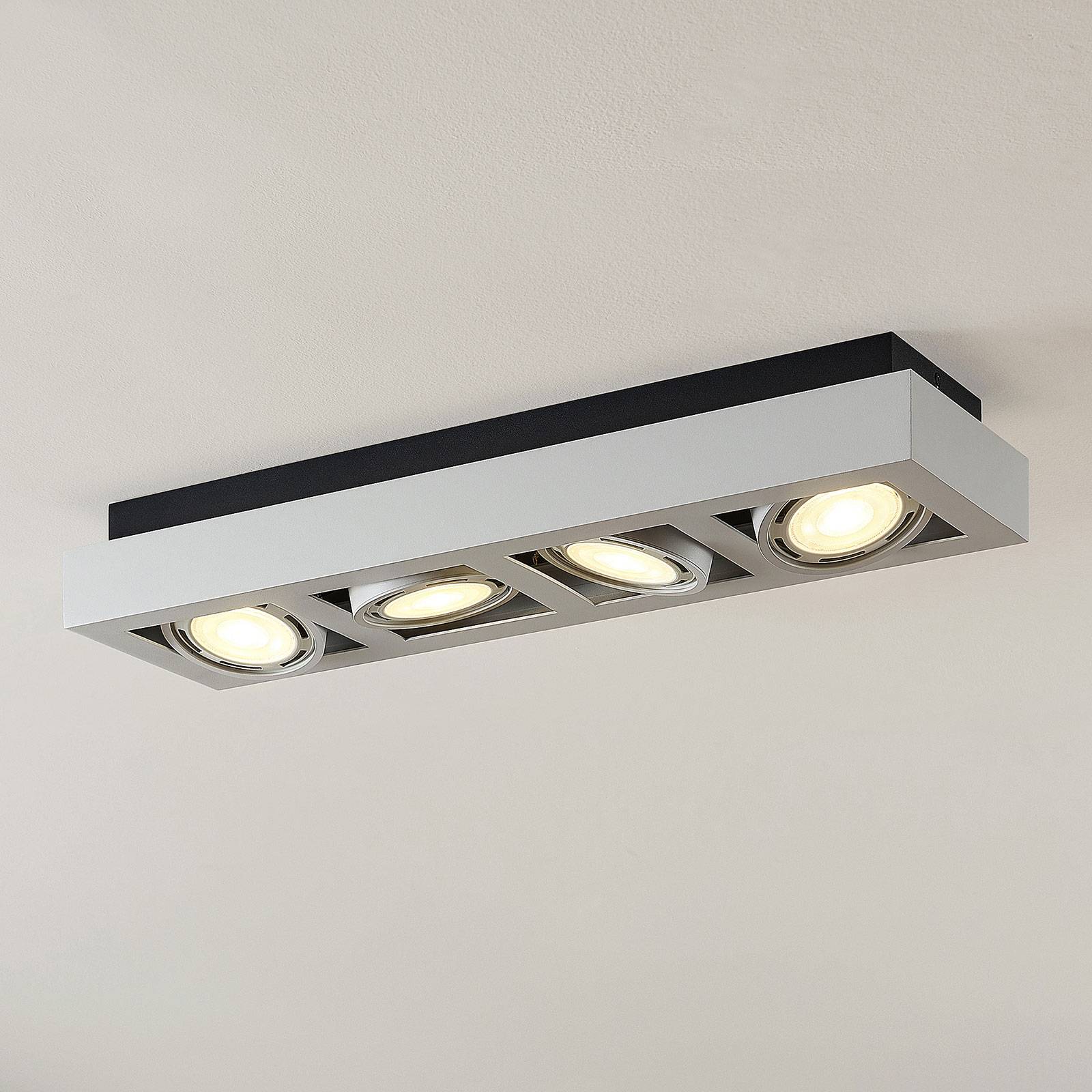 LED-kattokohdevalo Ronka, 4-lampp. pitkä valkoinen