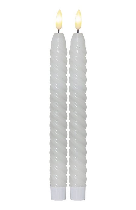 LED-antiikkikynttilä 25 cm Flamme swirl 2 kpl/pakkaus