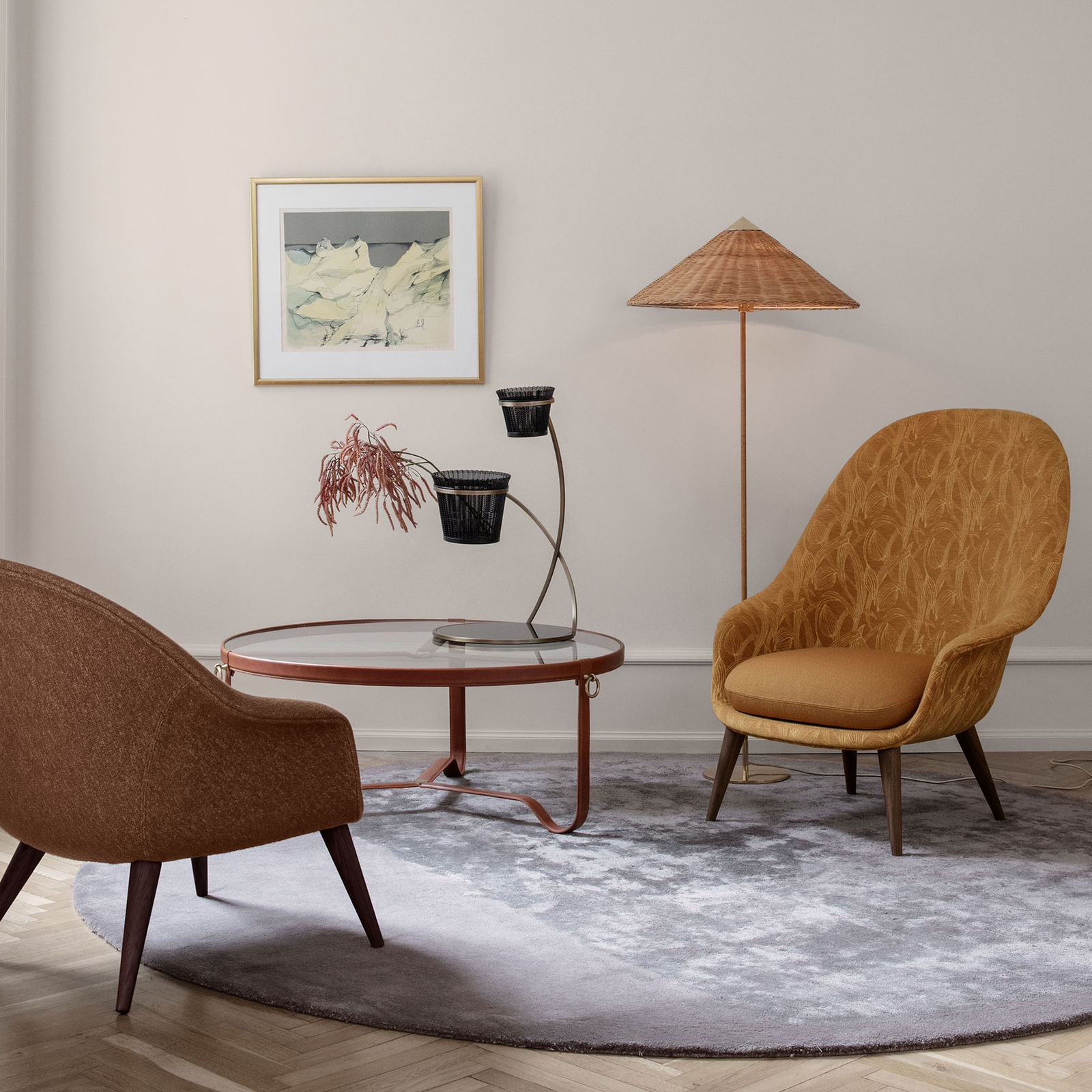 GUBI 9602 -lattiavalo, messinki, pajuvarjostin