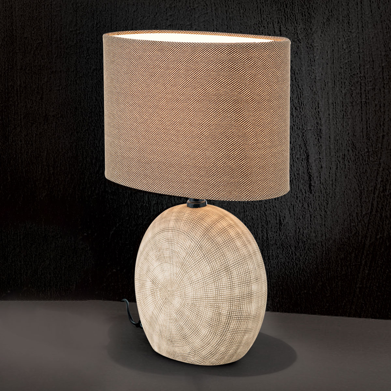 Keraaminen pöytävalaisin Ethno 52 cm ruskea