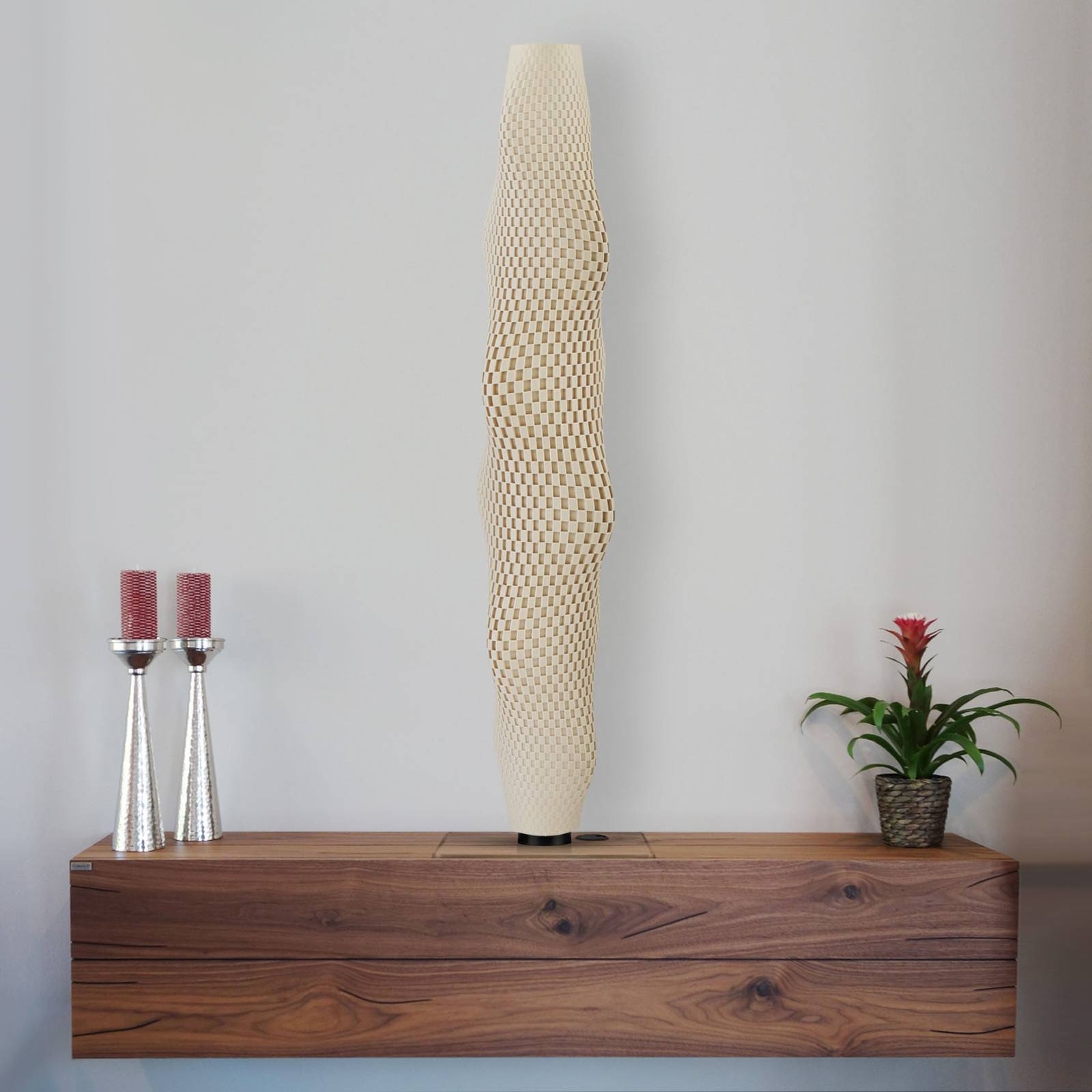 LED-lattiavalo Flechtwerk Kaktus 75 cm, beige