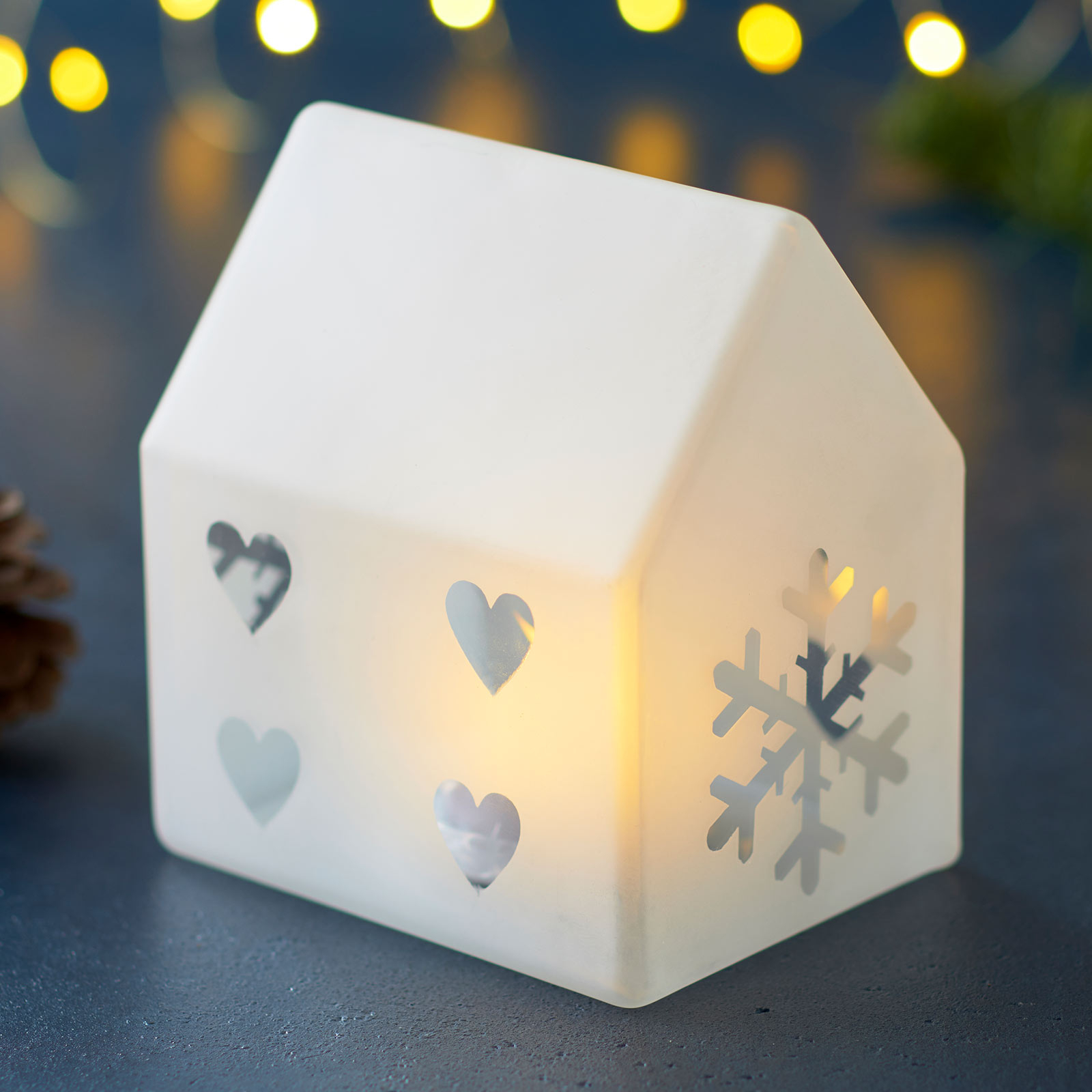 LED-koristevalaisin Santa House, korkeus 11,5 cm
