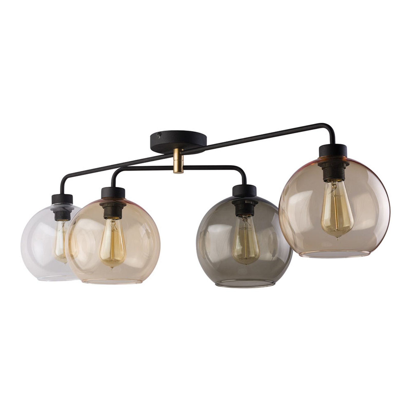 Kattovalaisin Cubus 4-lamp kirkas/meripihka/harmaa