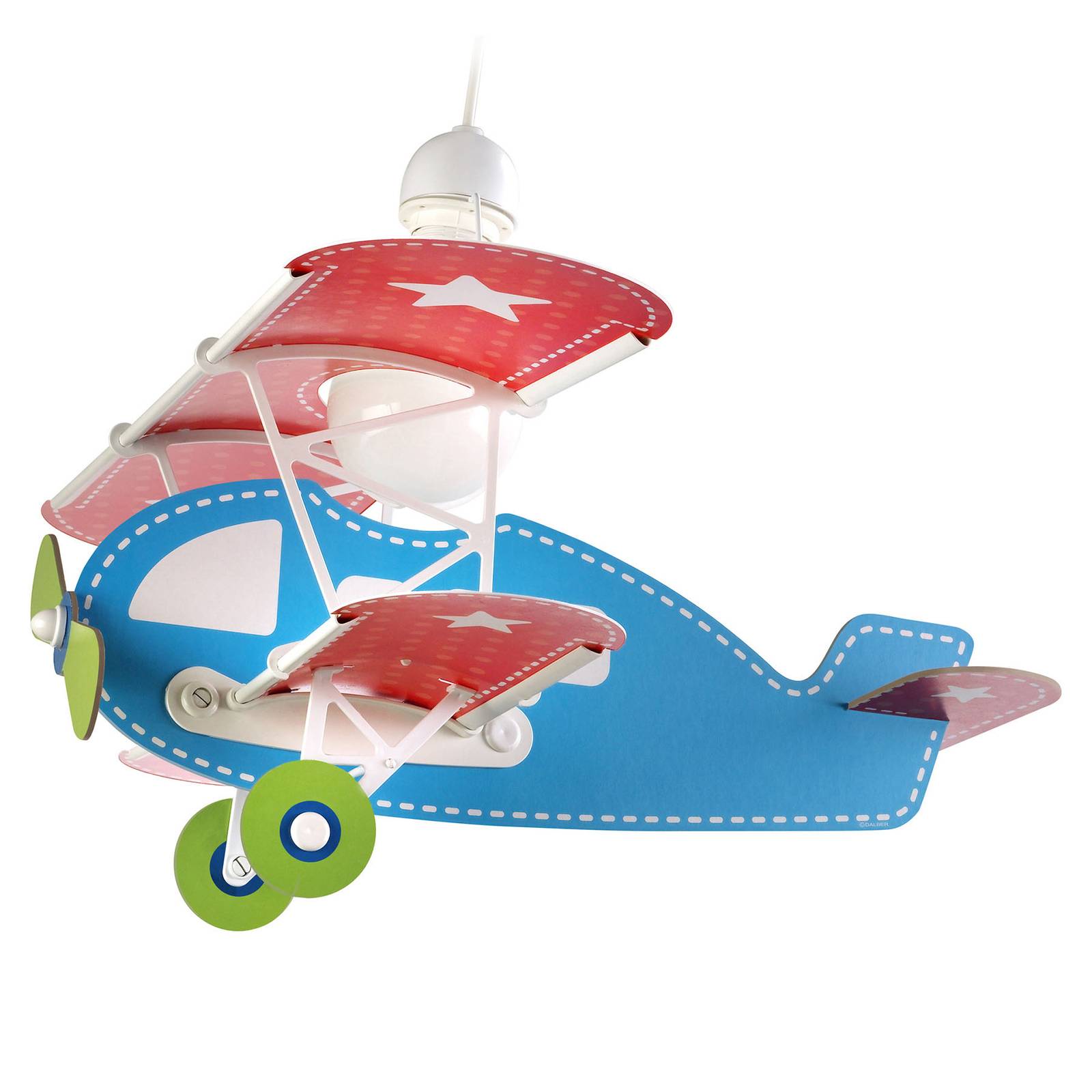 Lastenhuoneen riippuvalaisin Baby Plane, värikäs