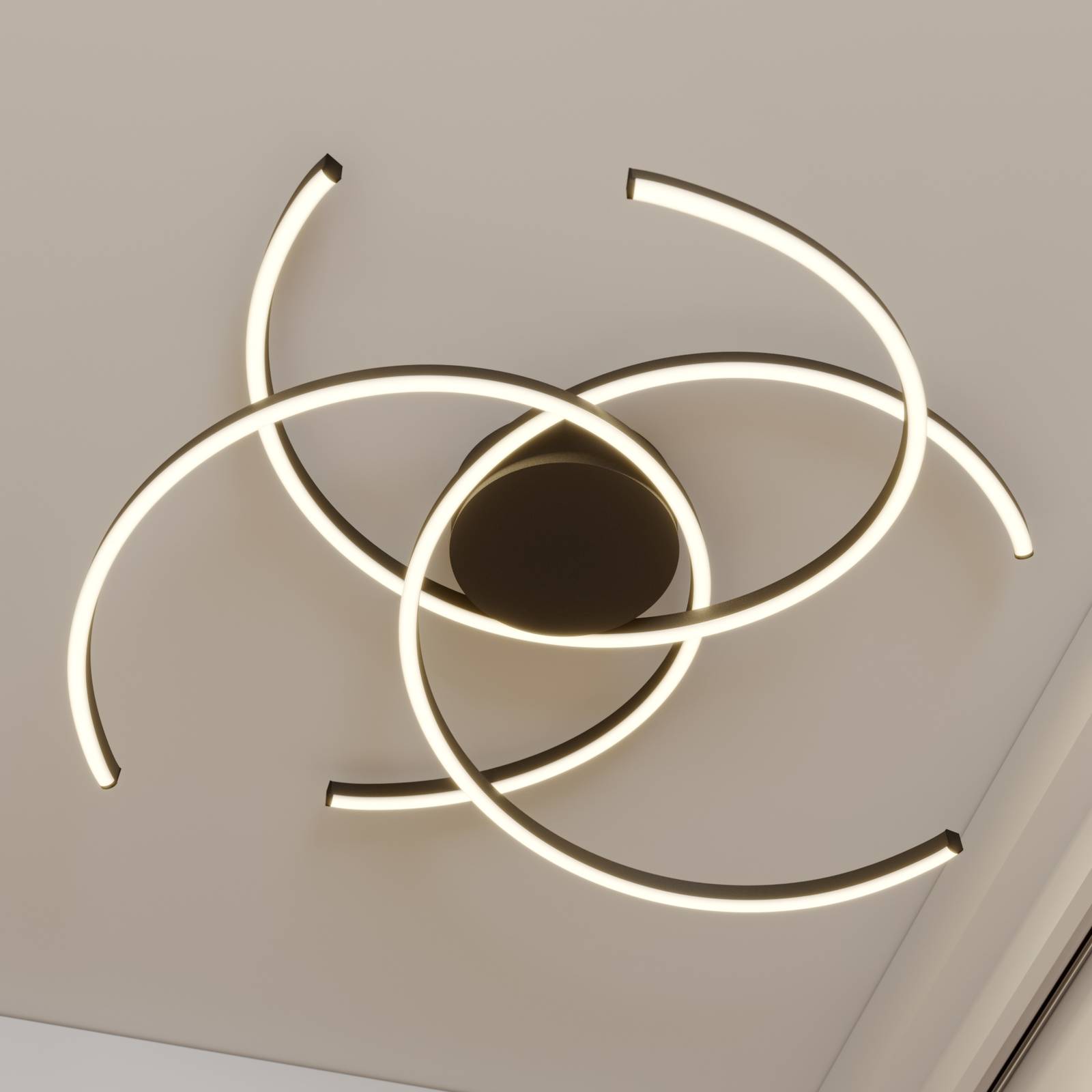 Lindby Katris LED-kattovalaisin, 73 cm, musta