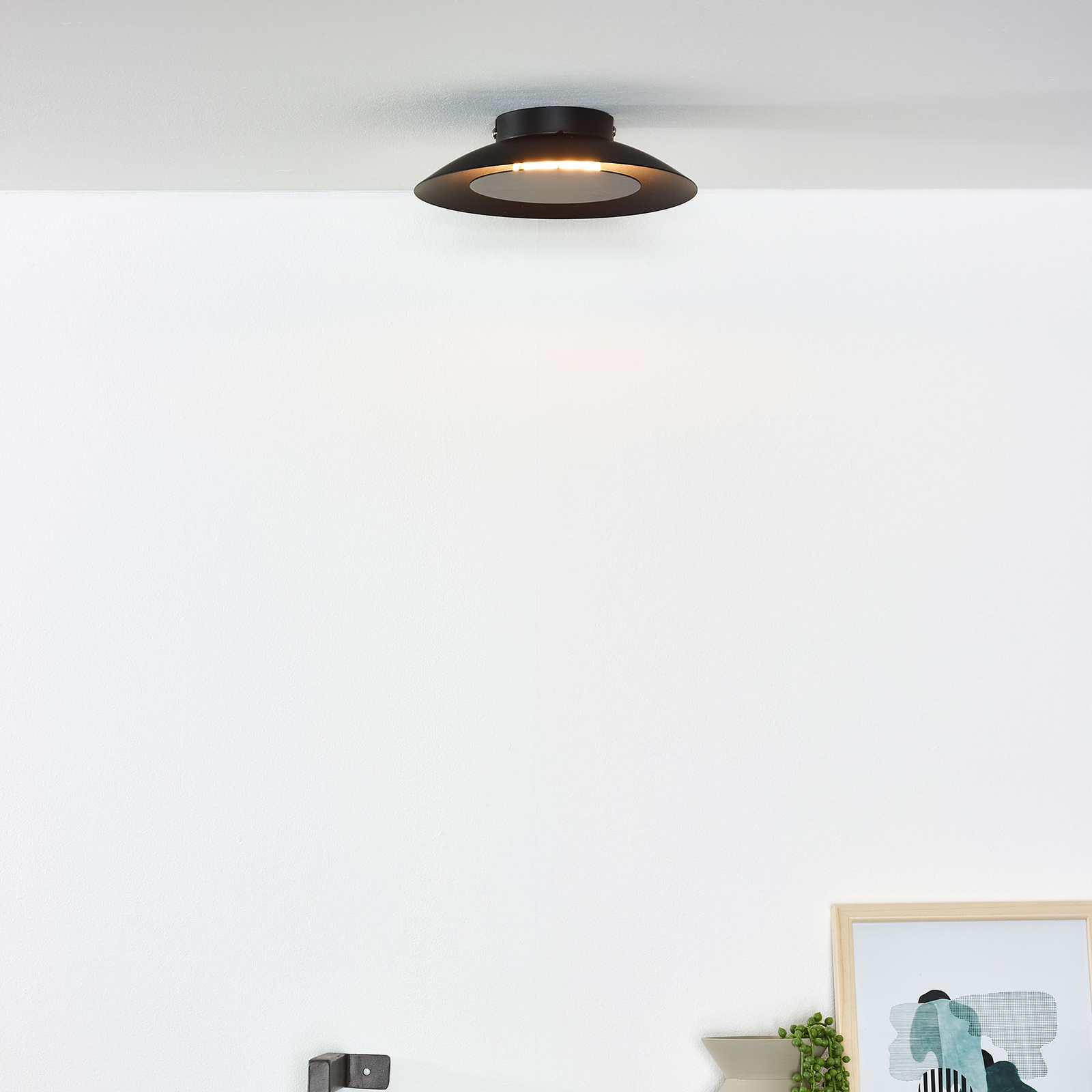 LED-kattovalaisin Foskal, musta, Ø 21,5 cm