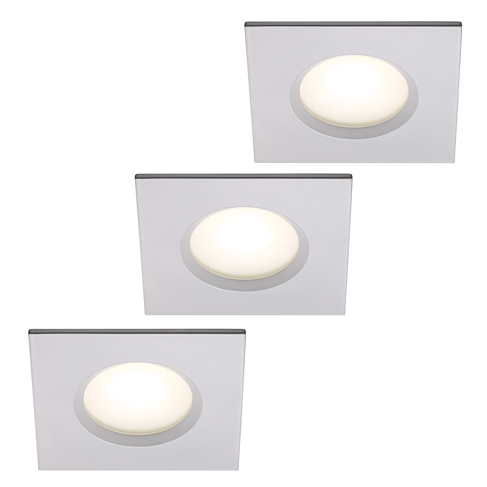 LED-uppovalaisin Clarkson 3 kpl kulmikas valkoinen