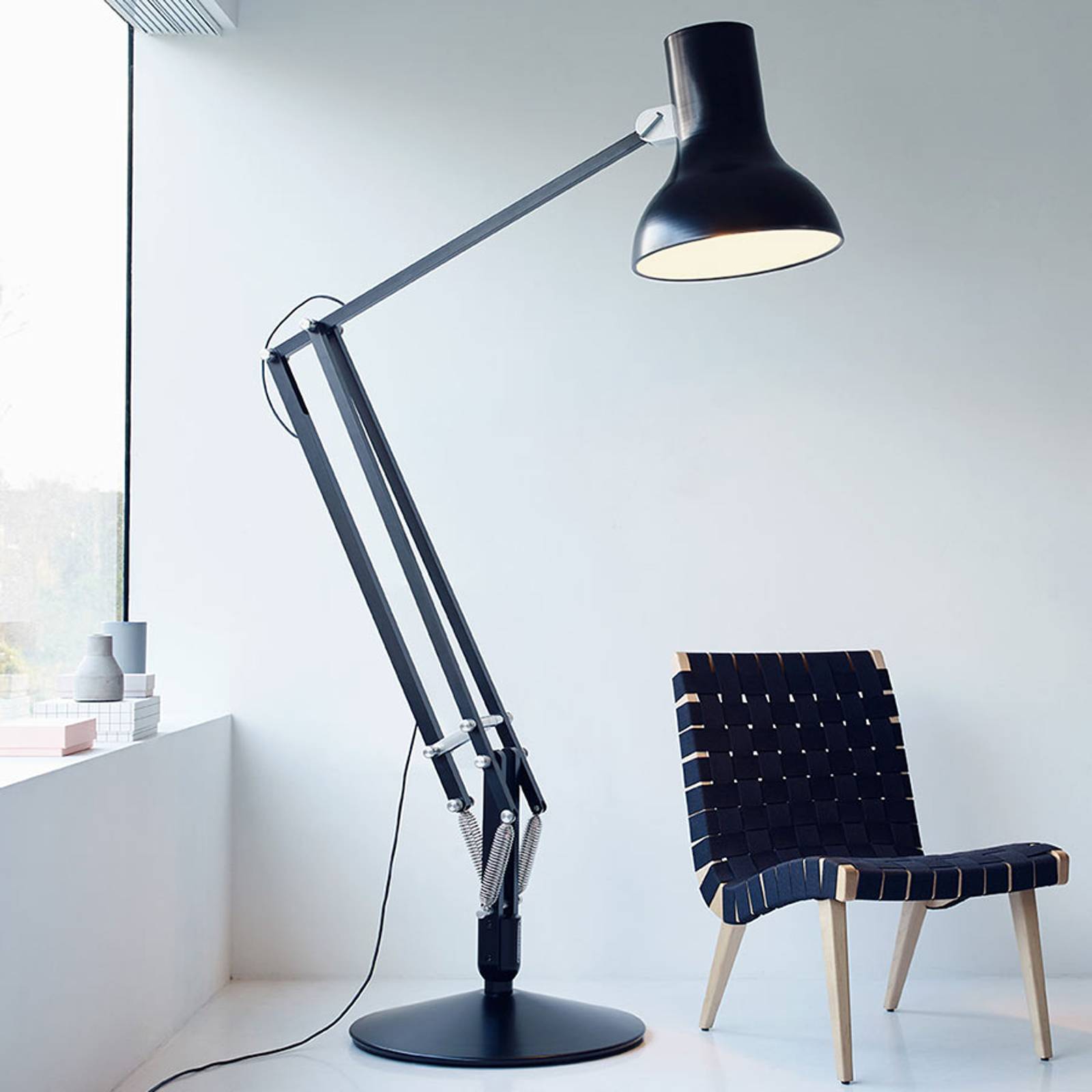 Anglepoise Type 75 Giant -lattiavalo musta