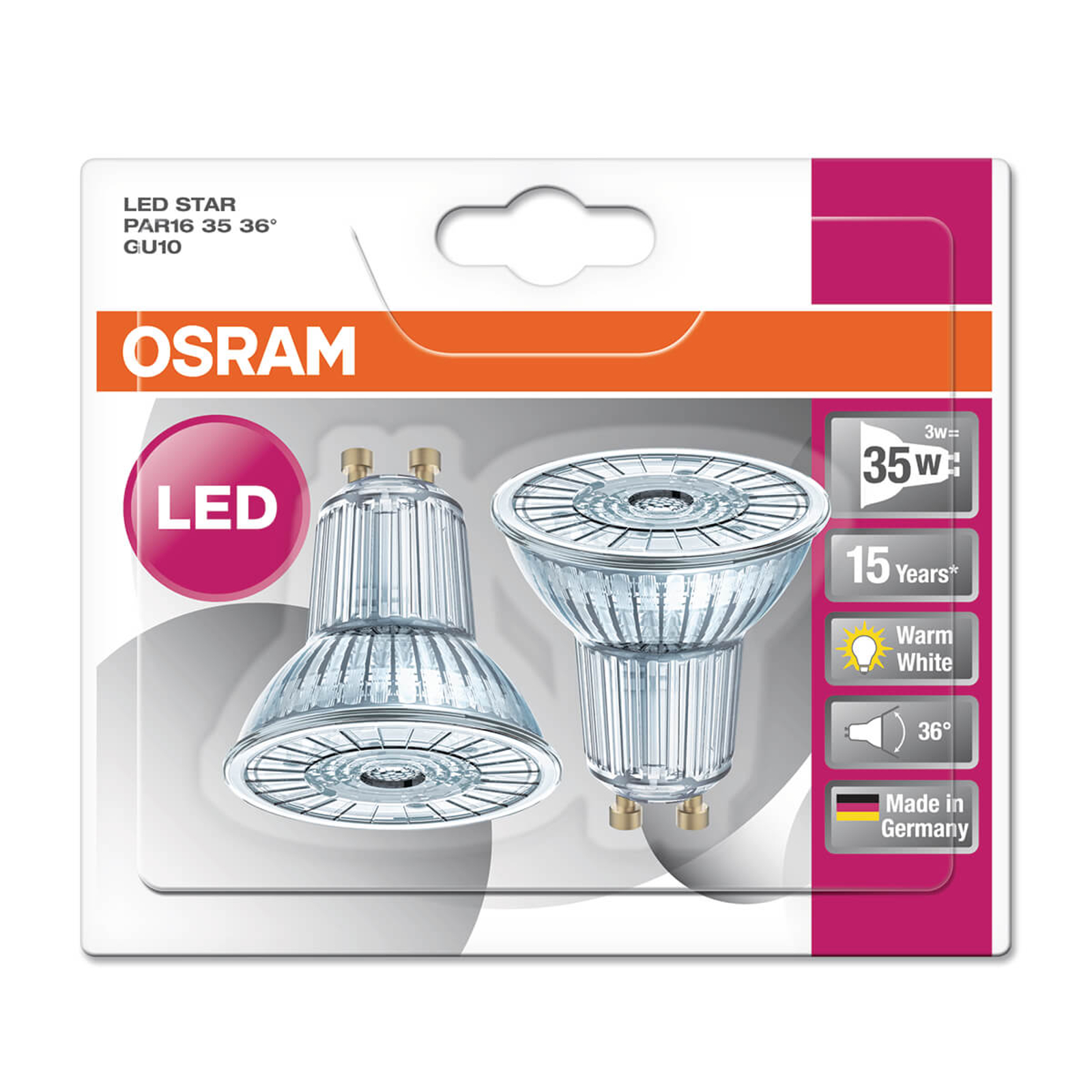 GU10 2,6W 827 LED-heijastinlamppu Star 2 kpl