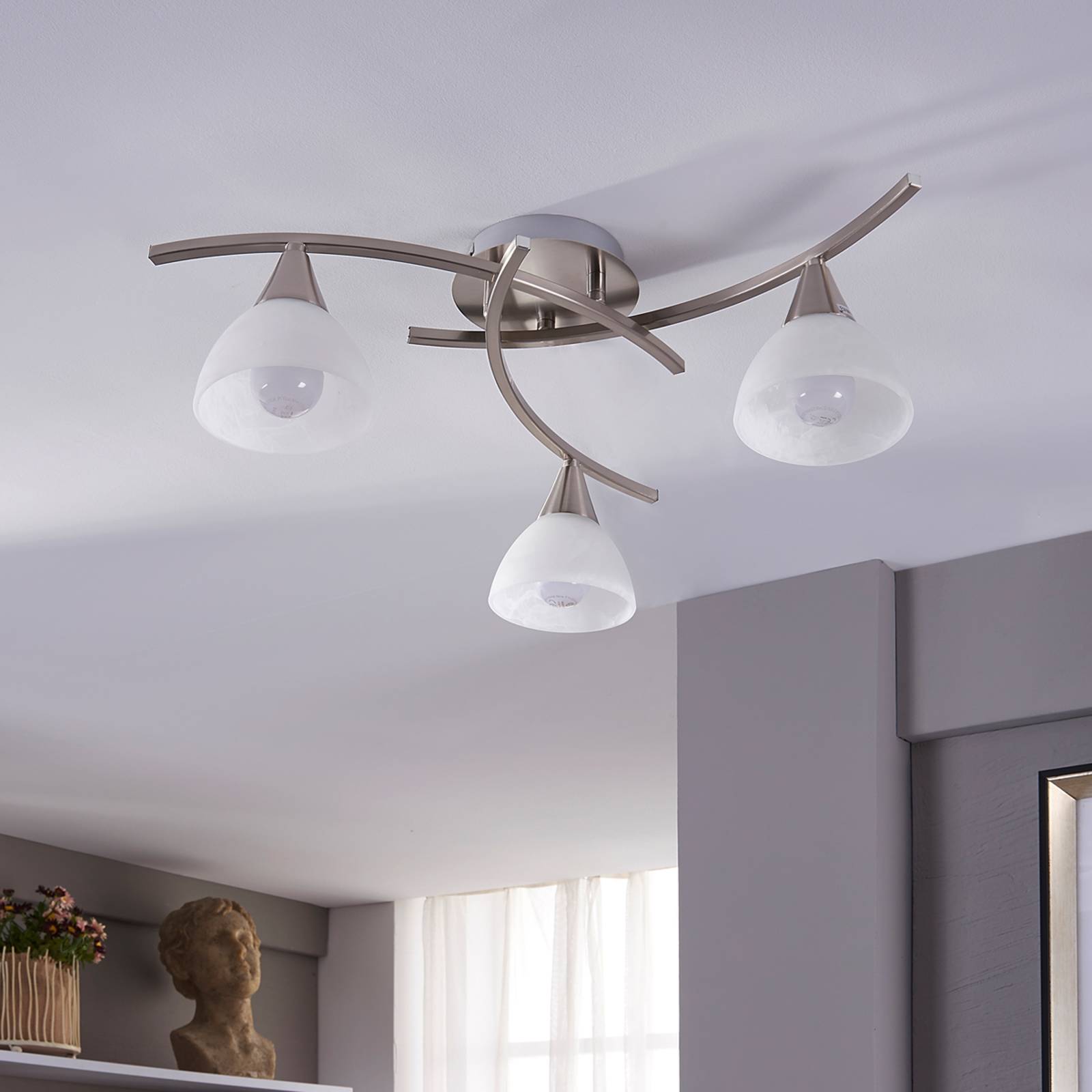 Della - 3-lampp. LED-kattovalaisin, matta nikkeli