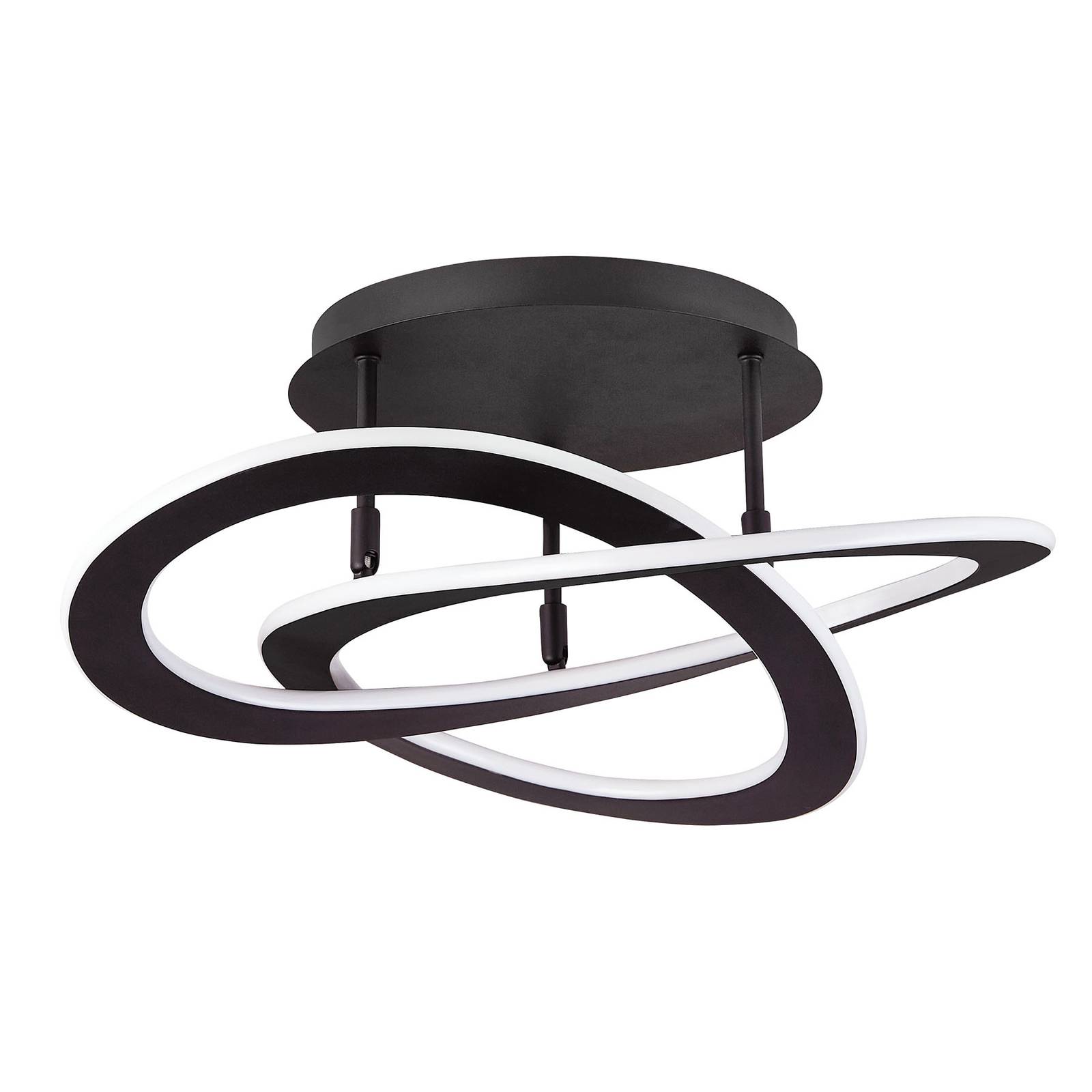 LED-kattovalaisin Charlie, Ø 52 cm, musta