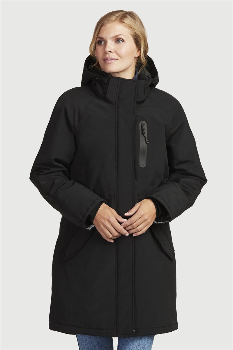 Lämpimästi vuorattu parka, jossa teipatut saumat