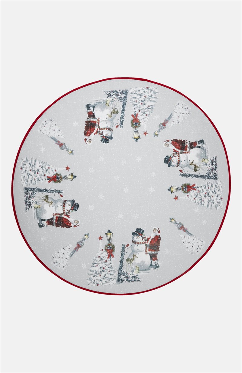 Julkväll joulukuusen matto joulupukki/lumiukko