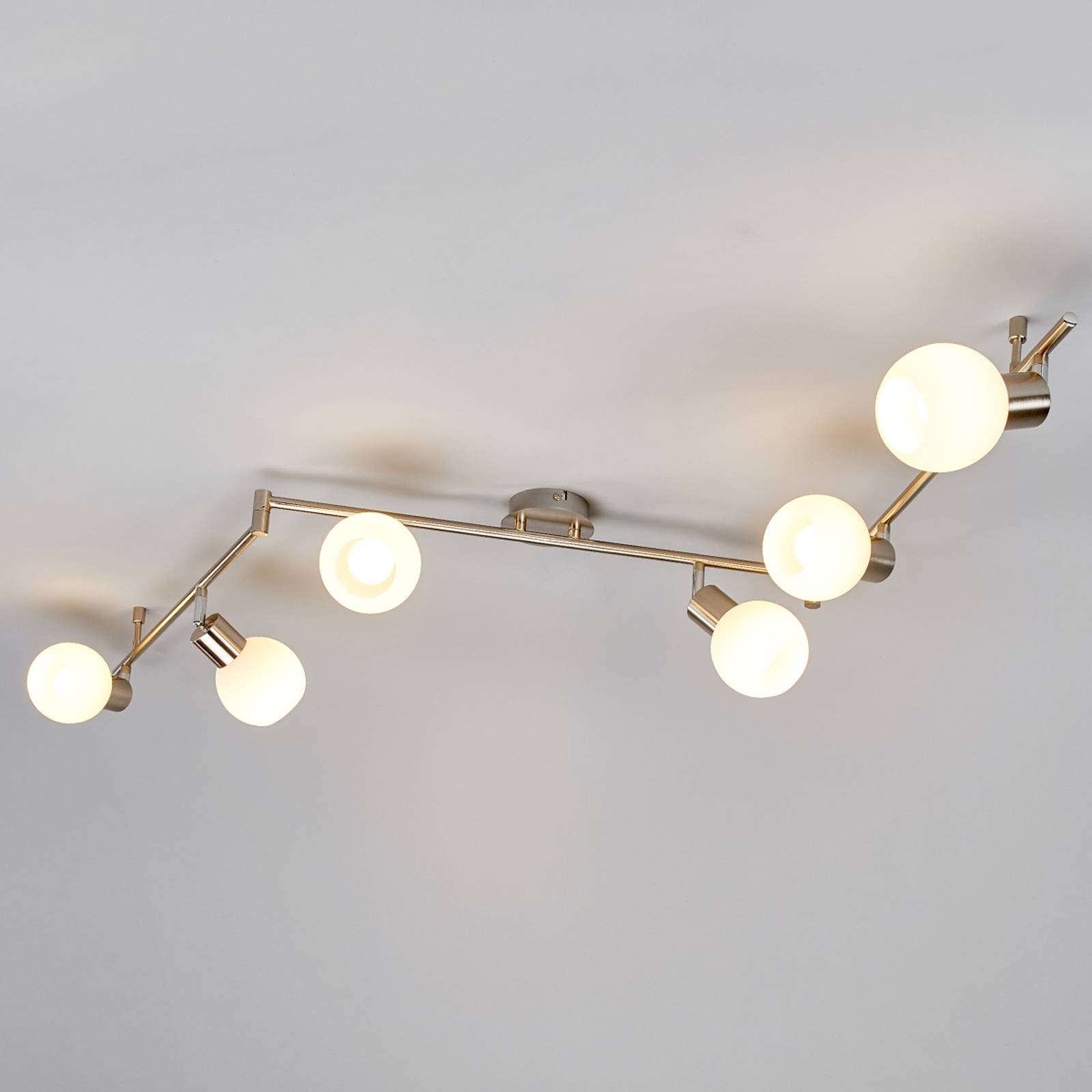 6-lampp. LED-kattovalaisin Elaina, matta nikkeli