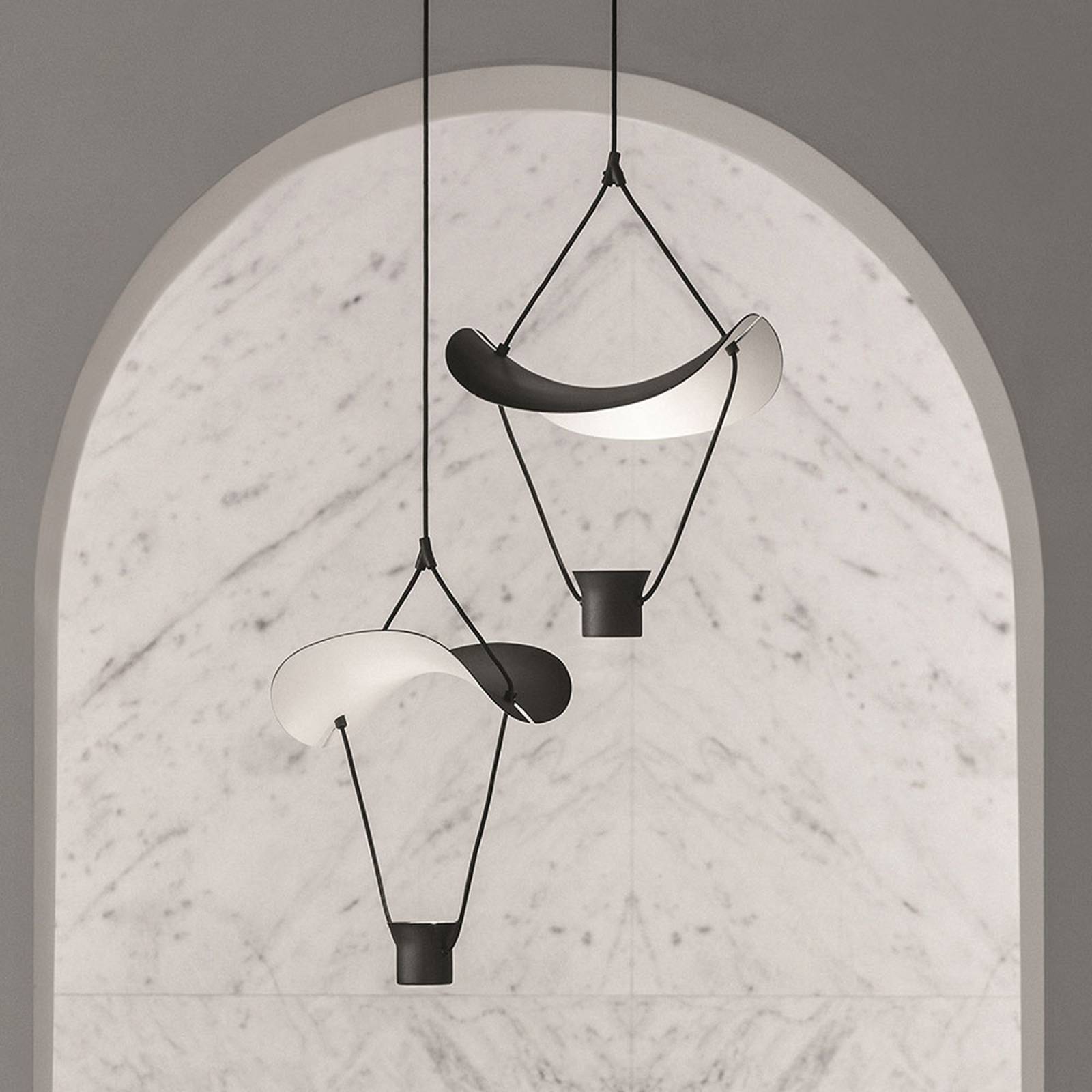 LED-riippuvalaisin Vollee S1 P, 44cm, down, musta