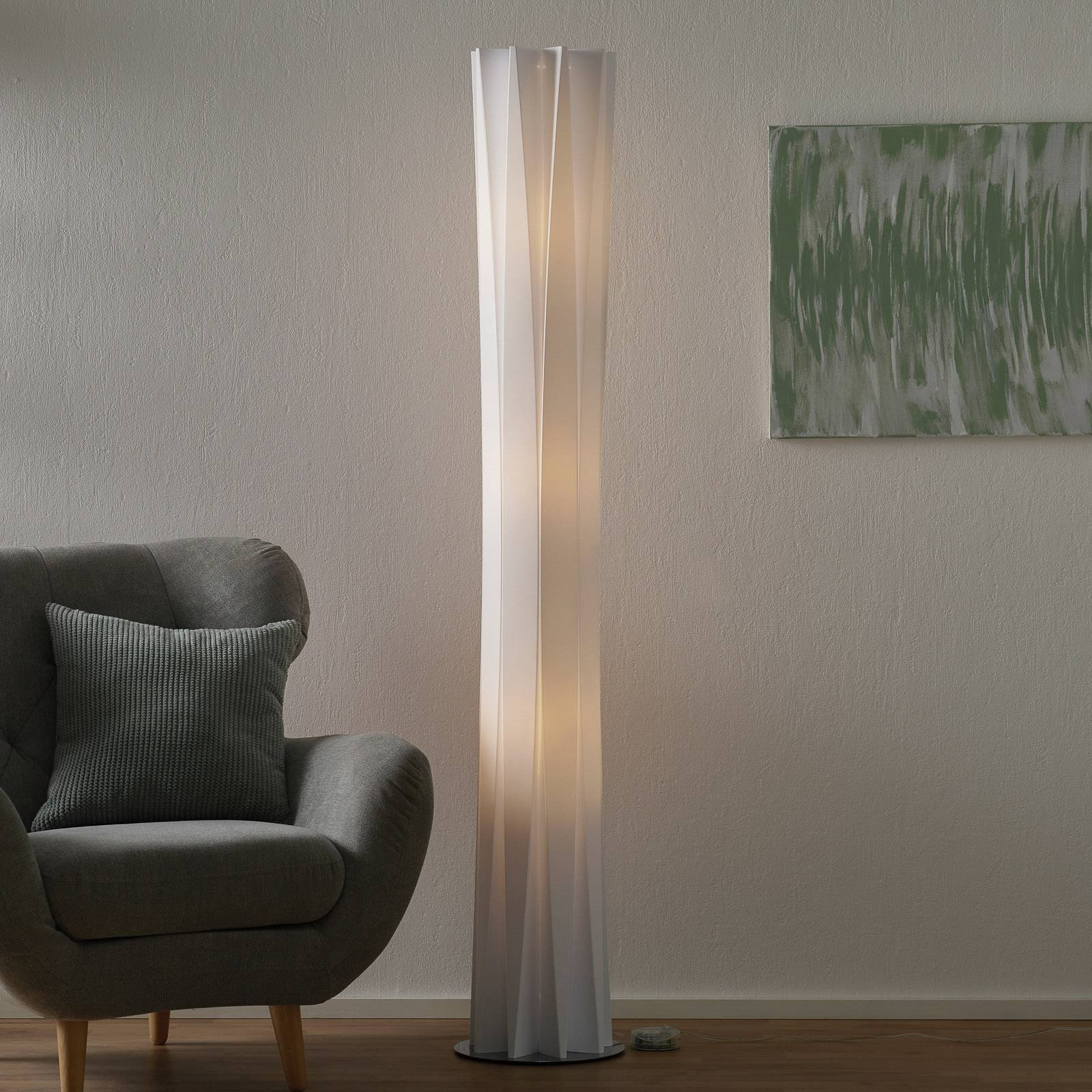 Slamp Bach lattiavalaisin korkeus 184 cm valkoinen
