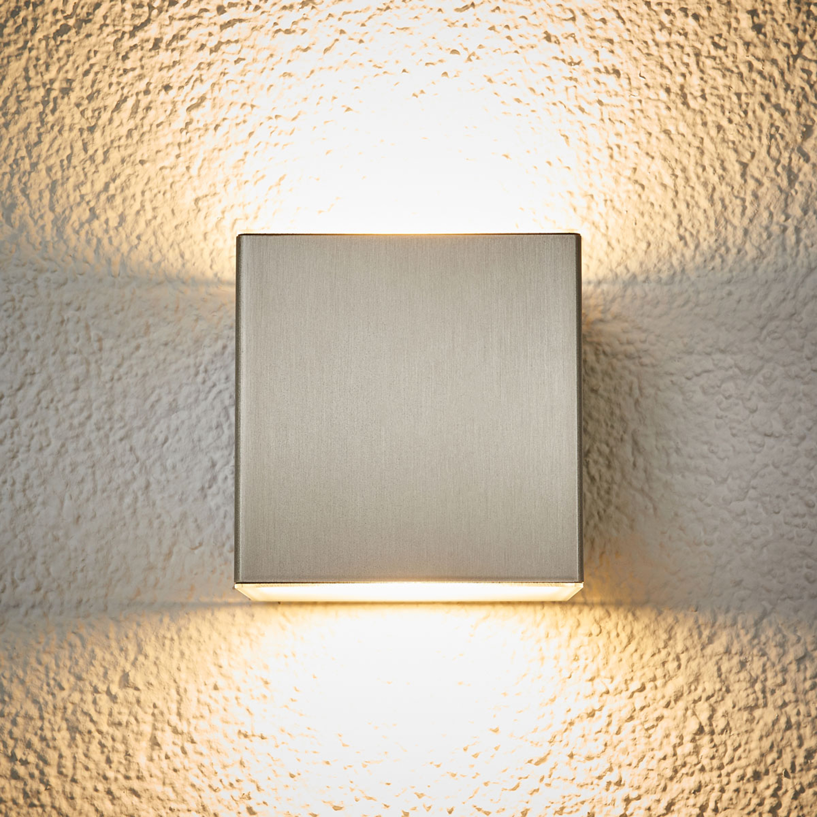 LED-ulkoseinälamppu Jana, ruostumaton, 10x10cm