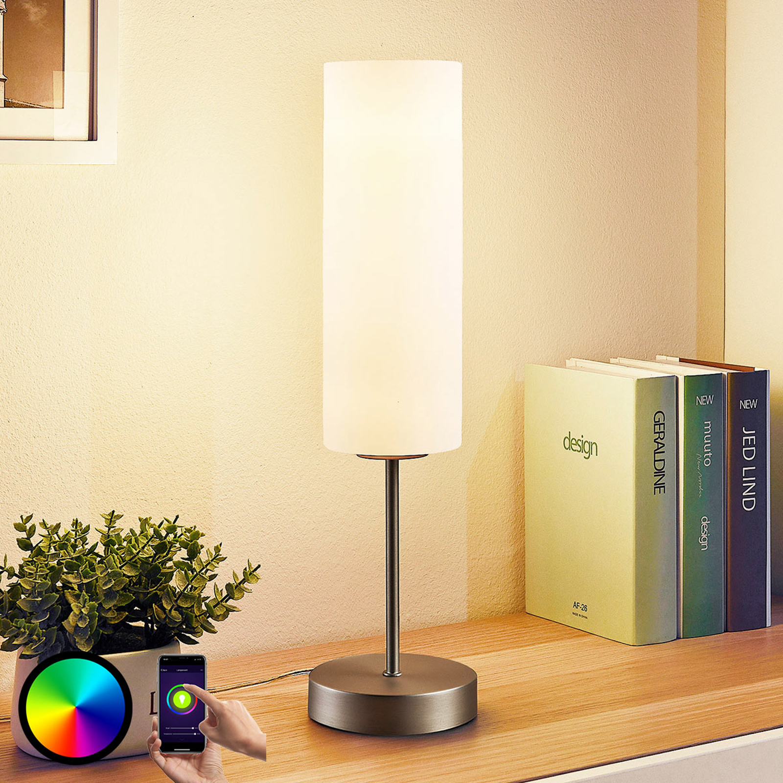 Lindby Smart LED-pöytävalaisin Felice, RGB-tila