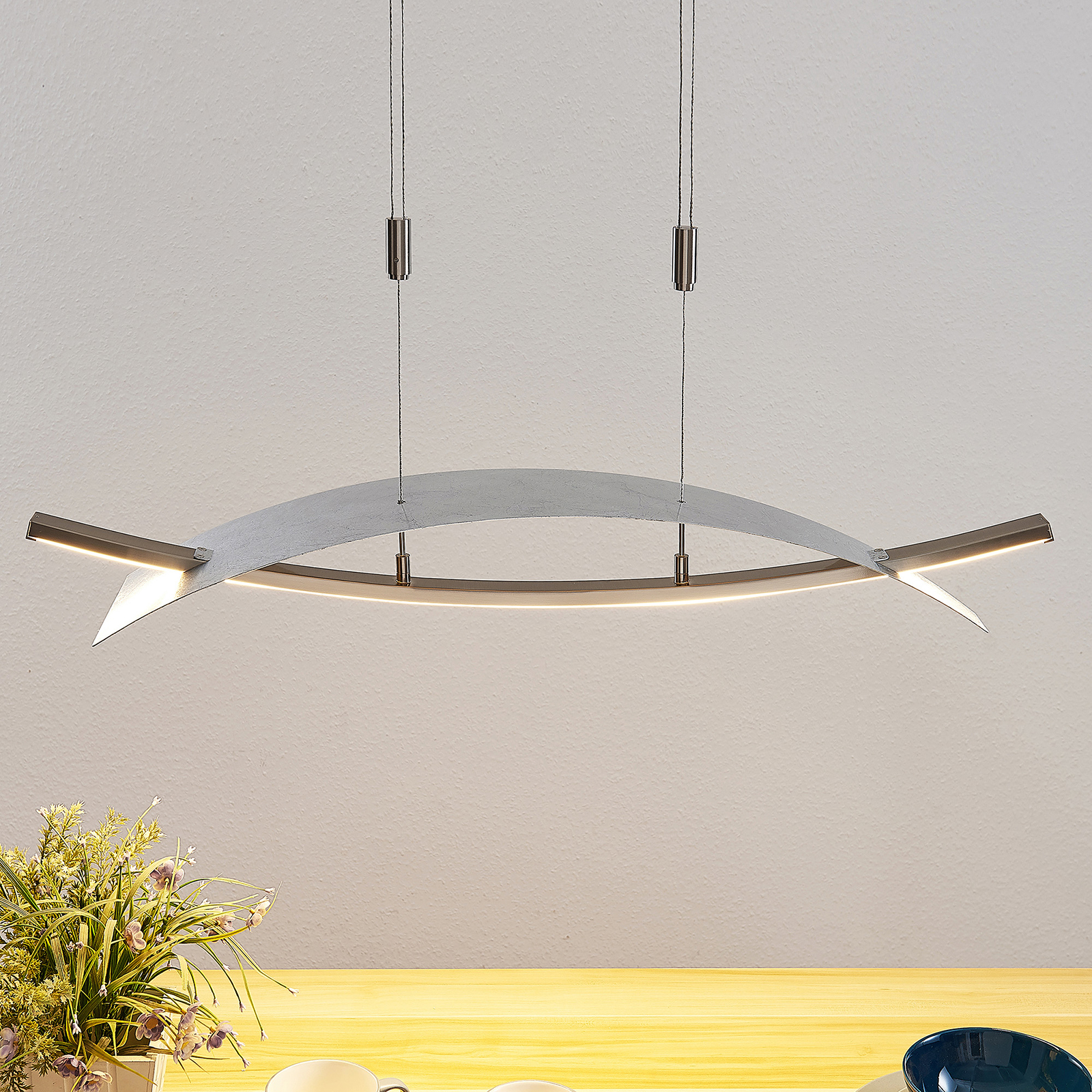 LED-riippuvalaisin Marija, vaakasuora, hopea