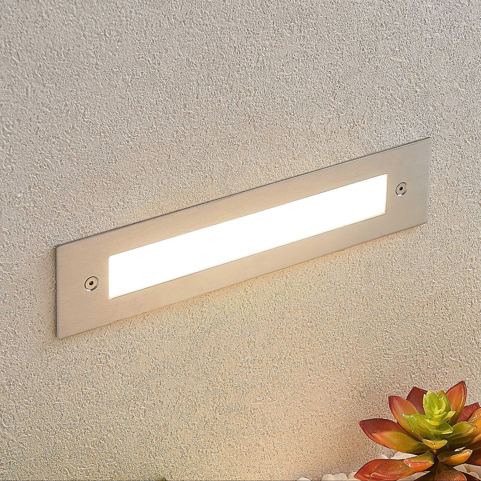 LED-seinäuppovalaisin Roni, terästä, 27 cm