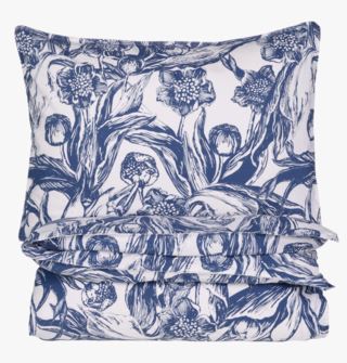 Ink Floral pussilakanasetti percalea sininen