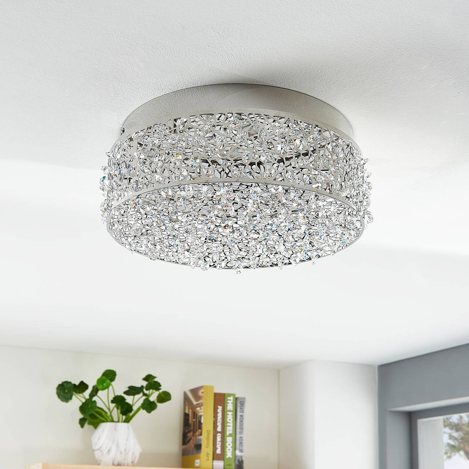 Kimalteleva LED-kattovalaisin Felias, pyöreämuoto