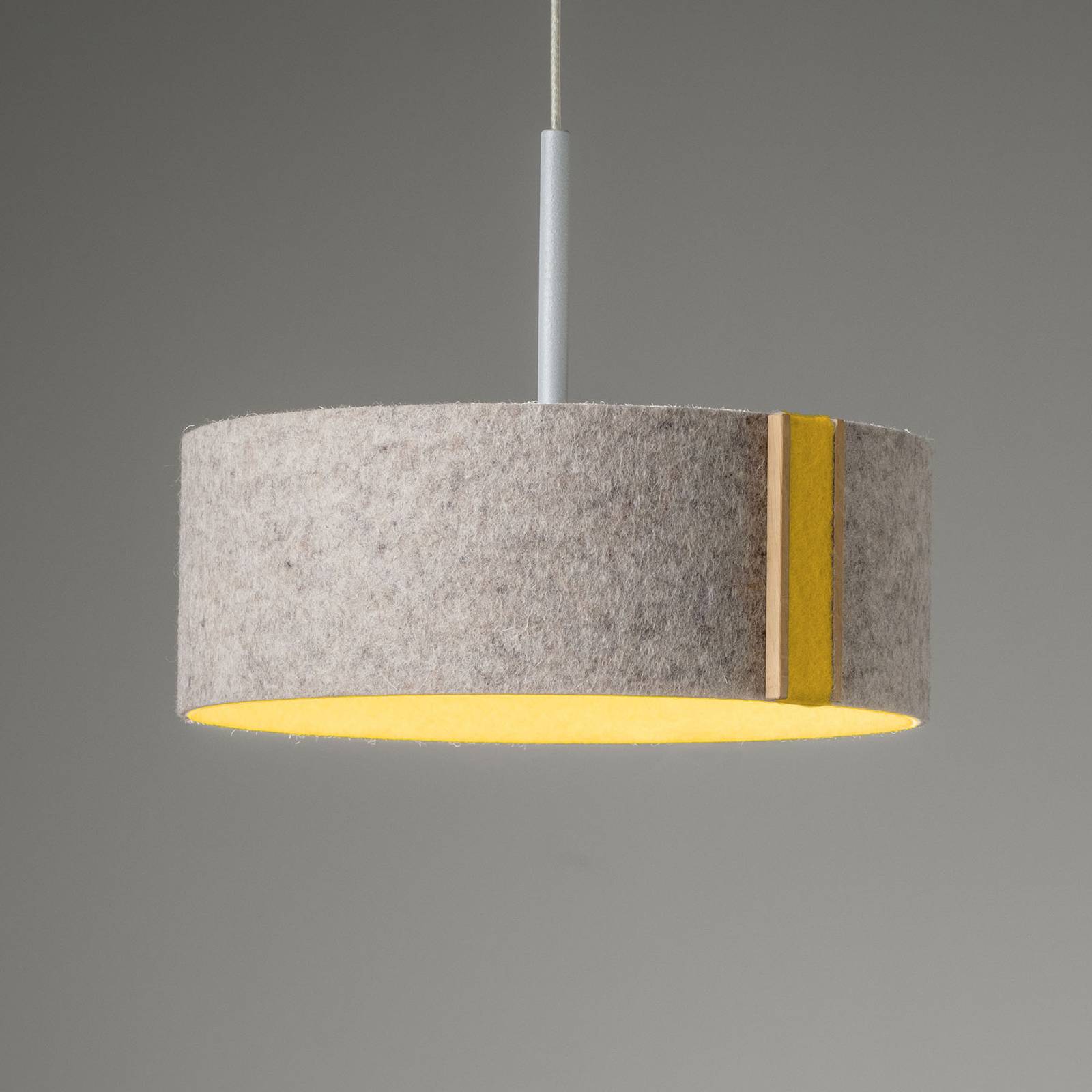 LED-riippuvalaisin LARAfelt S, Ø20cm, harmaa/curry
