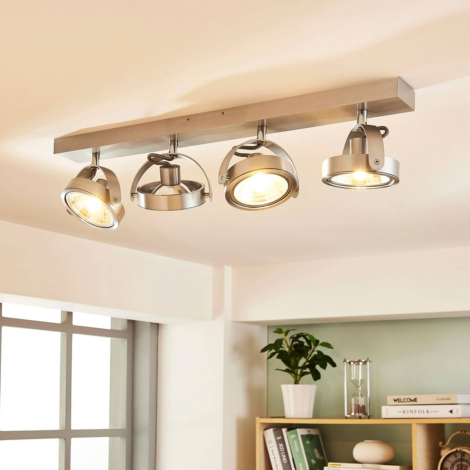 4-lamppuinen LED-kattovalaisin Lieven, alumiini