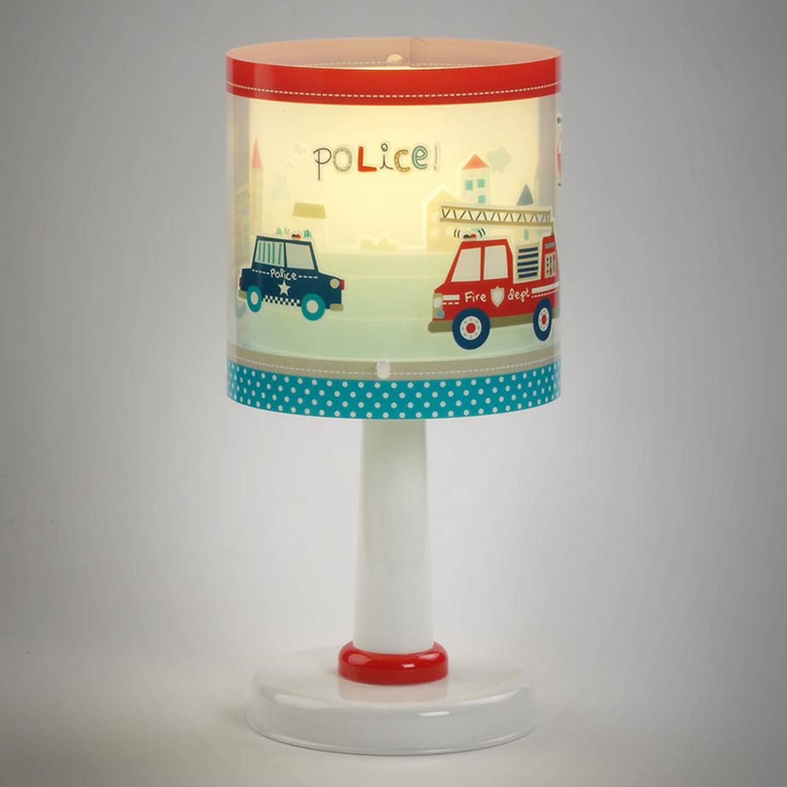 Lasten kuvitettu pöytävalaisin Police