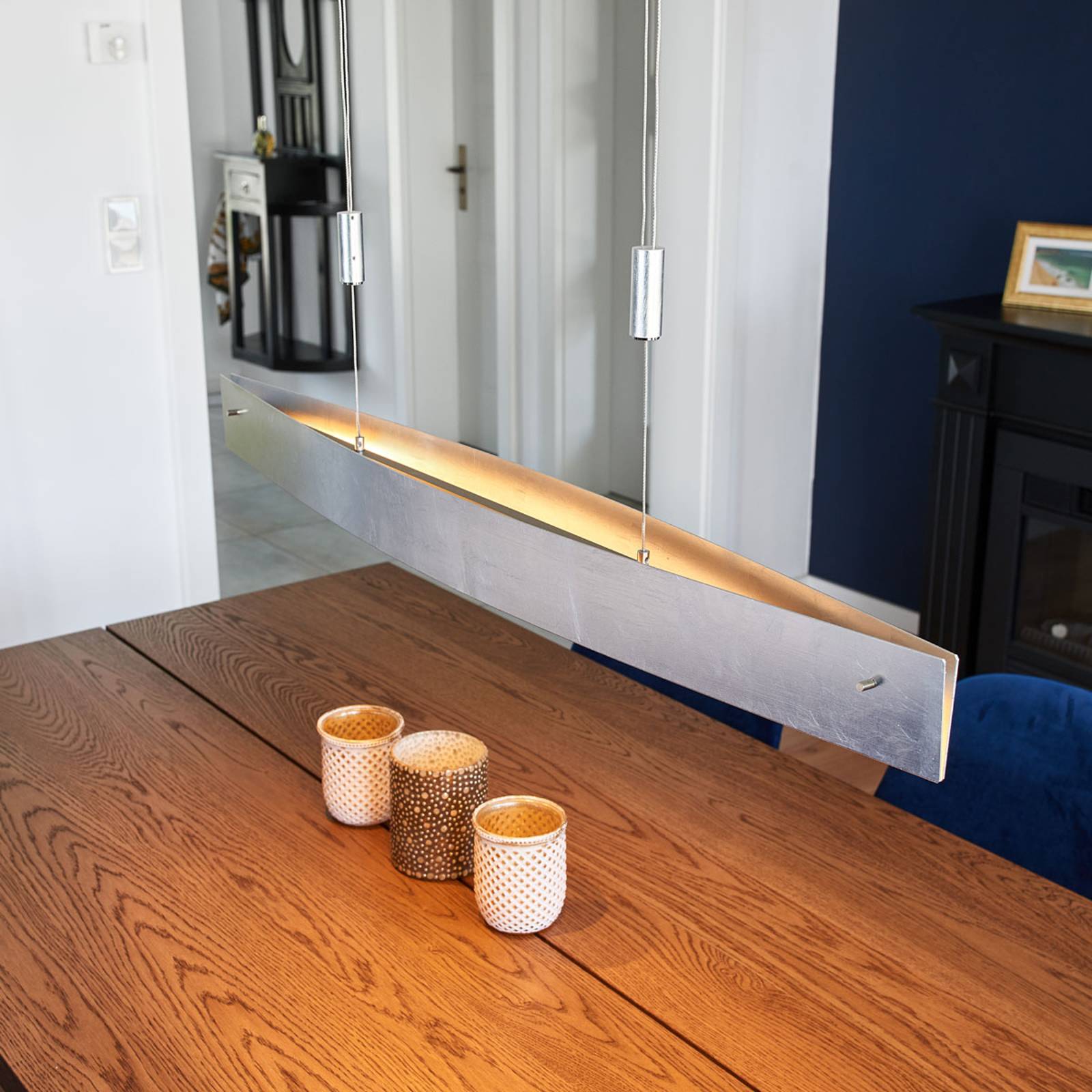 LED-riippuvalaisin Malu, korkeussäätö, hopeanvär.