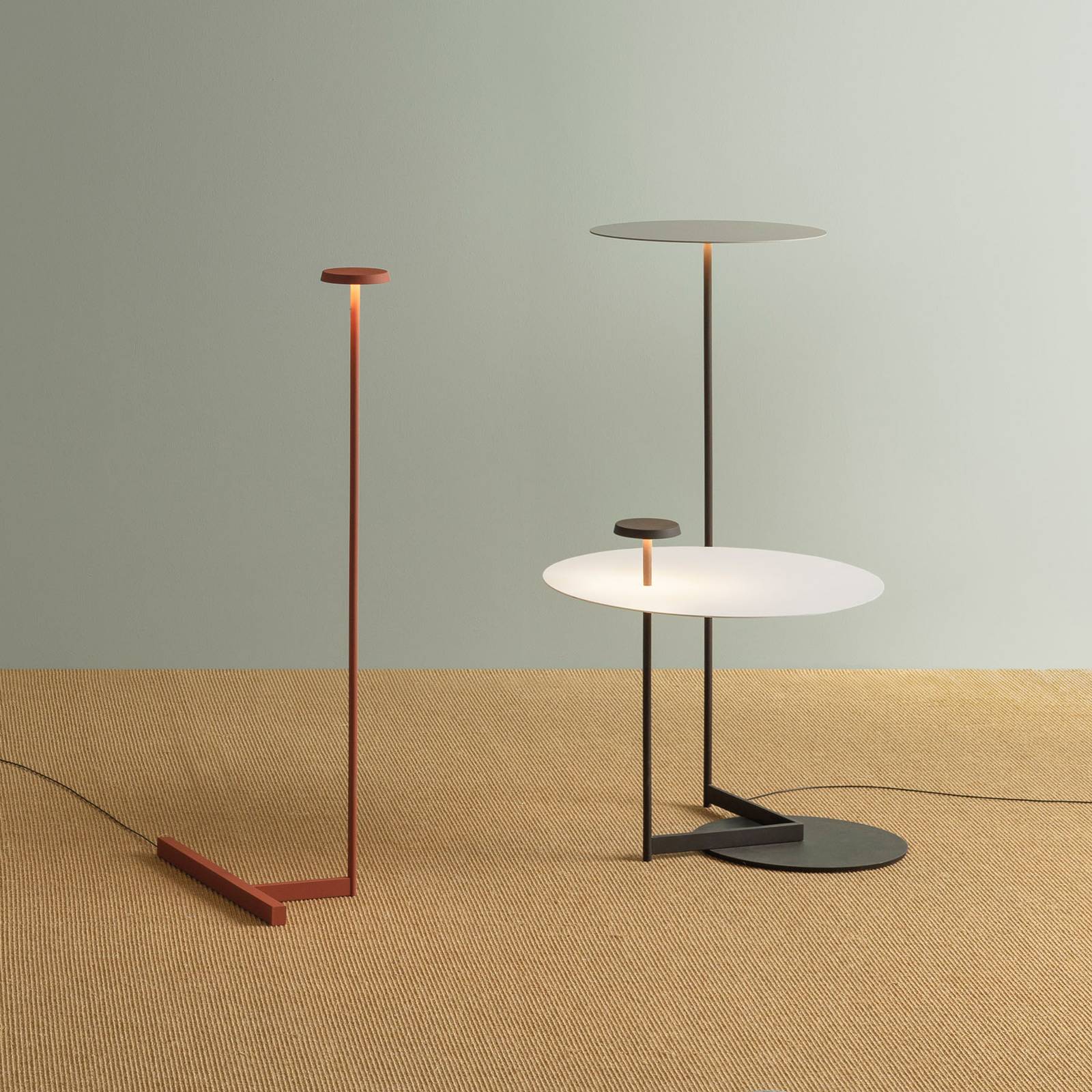 Vibia Flat -LED-lattiavalo 90 cm harmaa L1
