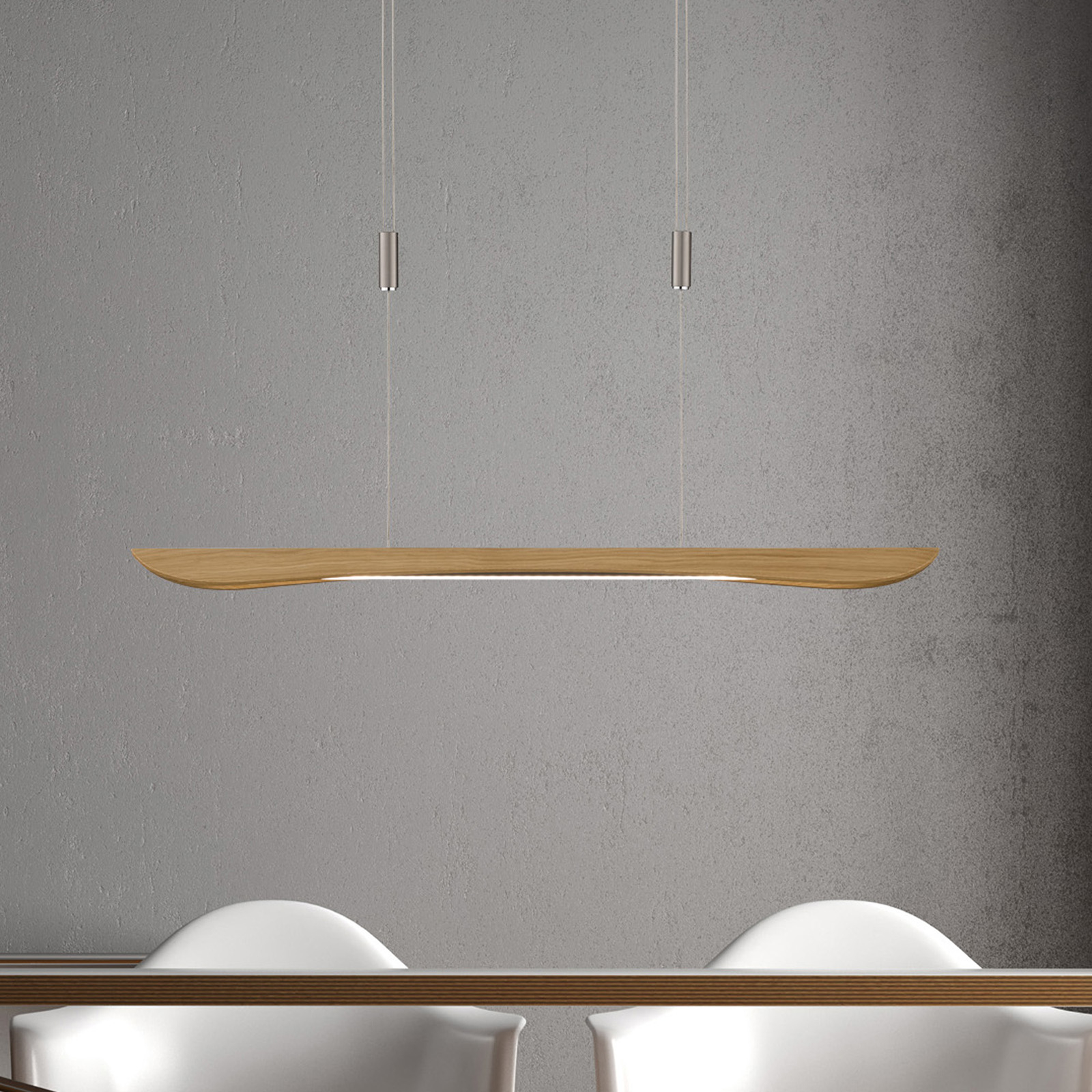 Lucande Hiba -LED-riippuvalo luonnontammi 88 cm